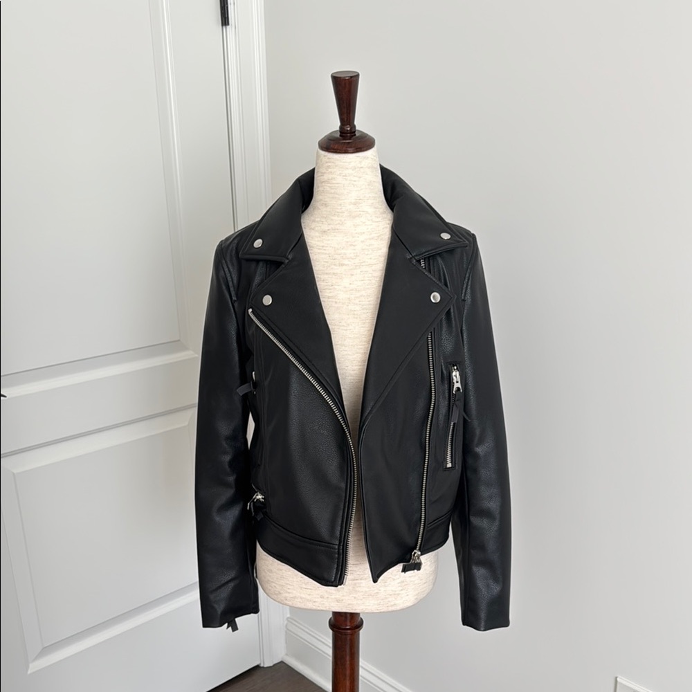 H&M Black Leather Moto Jacket